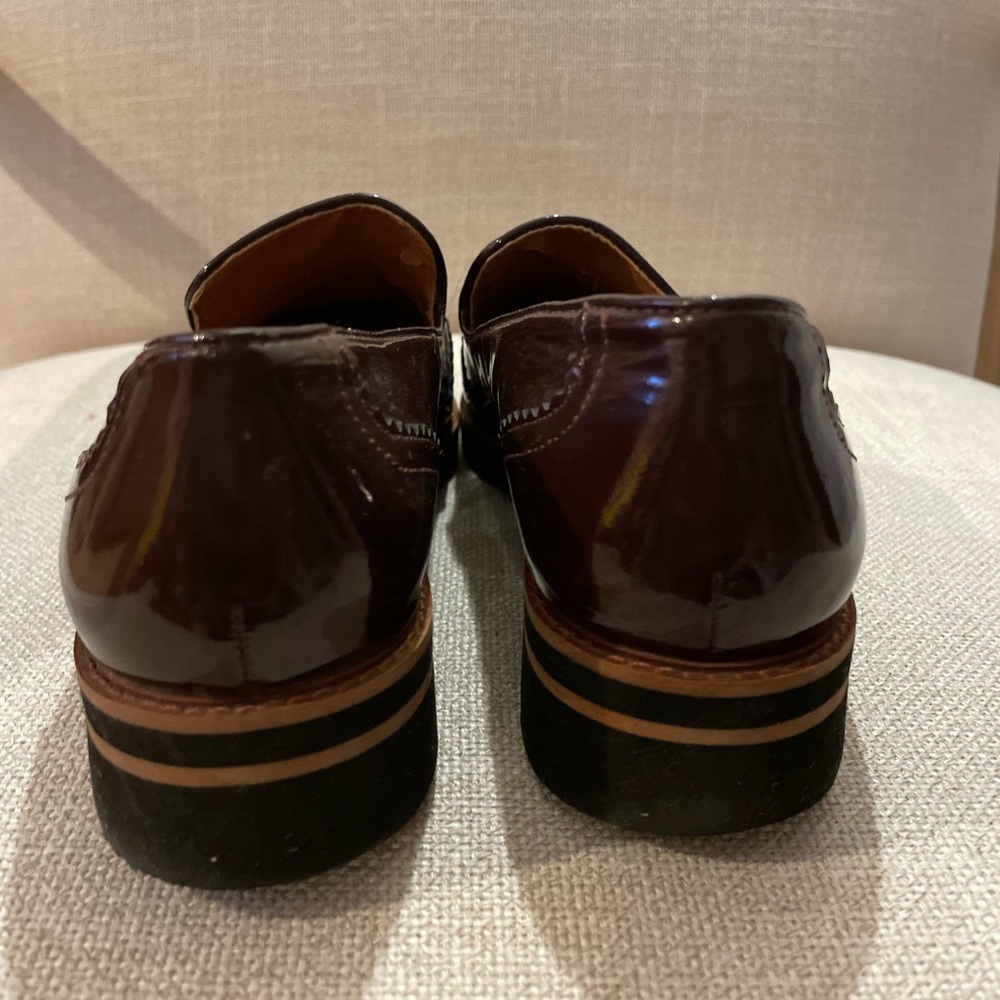 Franco Sarto Dark red patent loafers Size 8